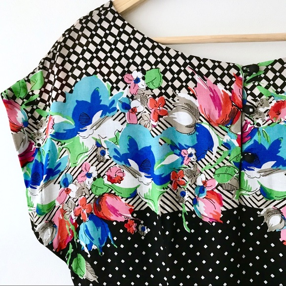 Anthropologie Odille Floral & Geometric Drapey Top - Picture 7 of 9